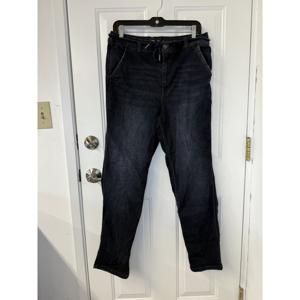 NEW RSQ DARK WASH JEANS BEACH‎ PANTS MENS SIZE MEDIUM ELASTIC WAIST